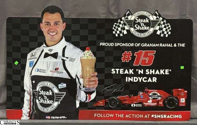Graham Rahal Steak and Shake Sign Double Sided 47x29 image