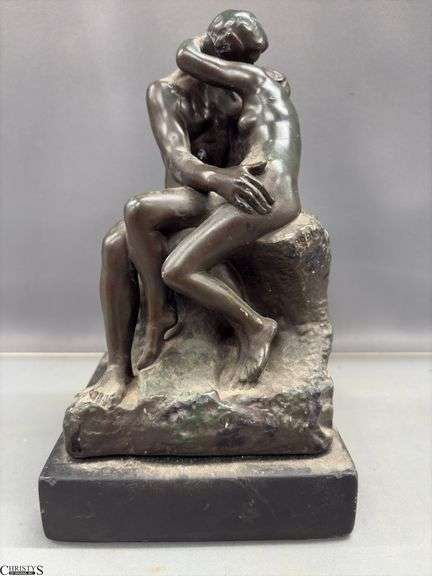 Heavy Plaster Sculpture after "The Kiss" by Rodin - 11.5" image