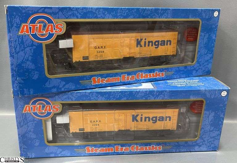 Atlas Steam Era Classics, 3 Rail 36' Kingan Wood Reefers in Boxes, #3001413-1 & 2 image