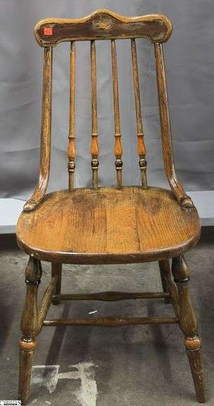 Primitive Farmhouse Wood Chair - 35" T - 17" seat image