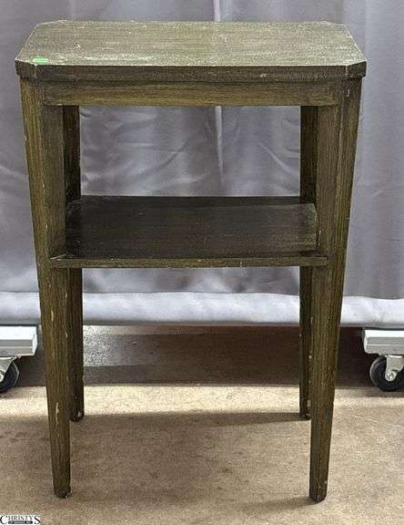 Painted Tiered Side Table - 20" x 14" x 28.5" - some wear image