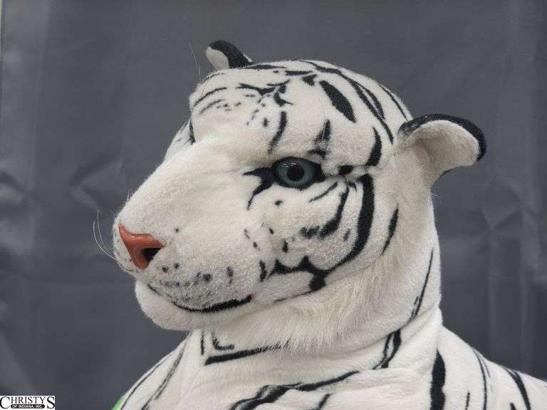 Large Plush White Tiger in Tote