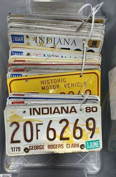 Tote With License Plates, Some Newer Historic, 80"s 90's up to 2010 image