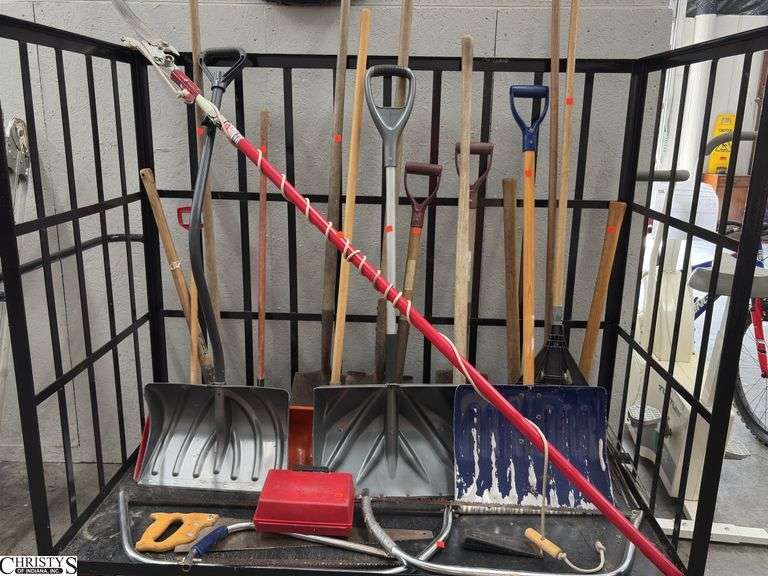 Long Handled Yard Tools, Hand Saws, Limb Trimmer, Misc - CART NOT INCLUDED image