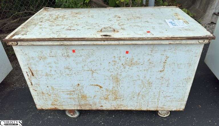 Metal Rolling Dishware Container with Dishware See Photos For Contents 50x27x33 image