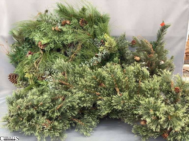20" Holiday Wreaths, Table Top Trees, Evergreen Door Swags image