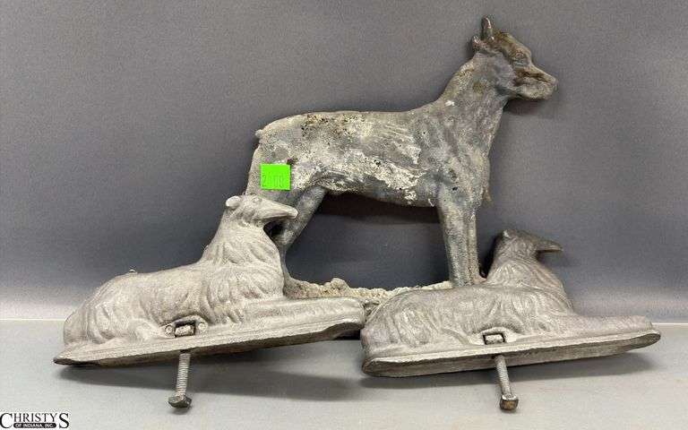 3 Dog Motif Aluminum Gate Toppers - 10" x 8.5" image
