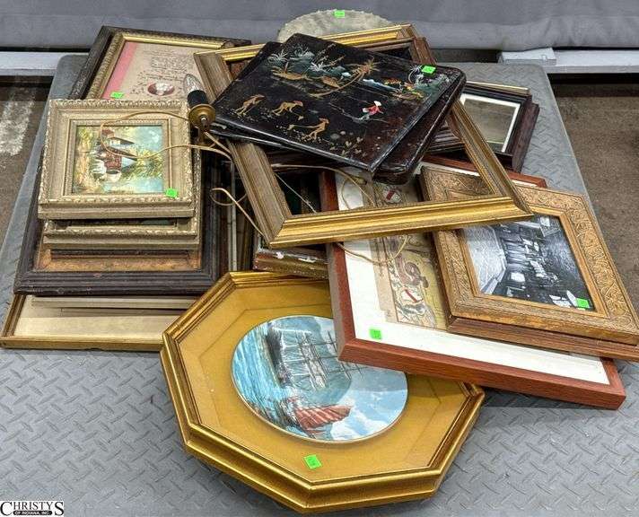 Skid of Frames, Artwork, Framed Plate - May Have Damage Throughout - SKID NOT INCLUDED image