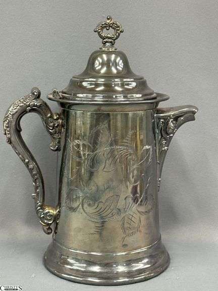 Sheffield Plated Coffee Pot 13" Tall image