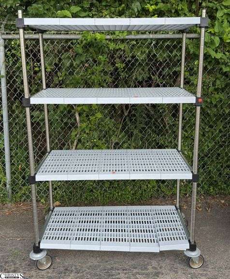 Rolling Rack Plastic Shelves 48x23x74" image