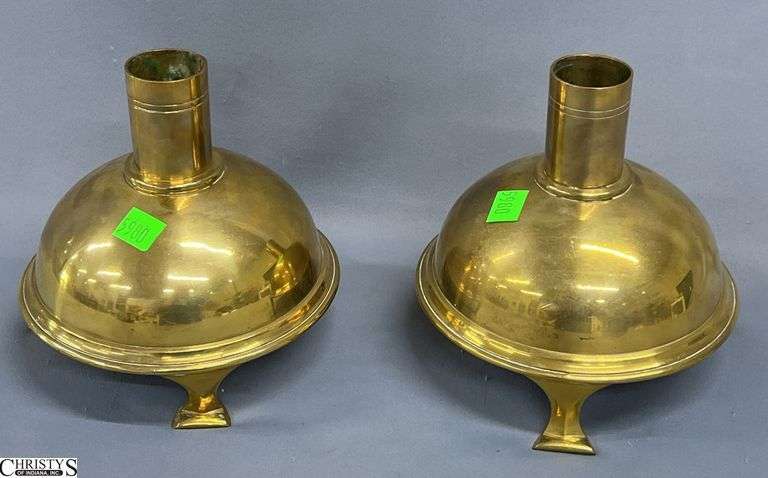 Pair of Brass Candle Holders 6.5x6" image