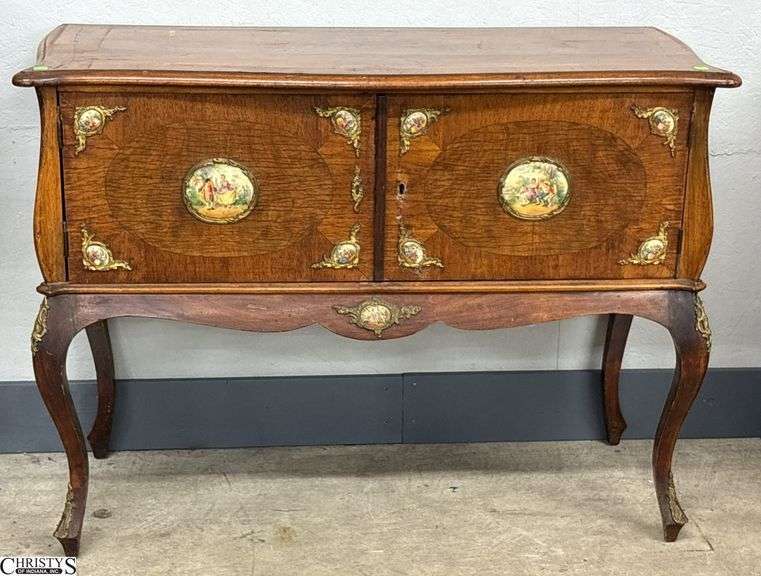 French Style Cameo Medallion Accent Chest - 43" x 19" 32" - Has key, lock does not appear to work image