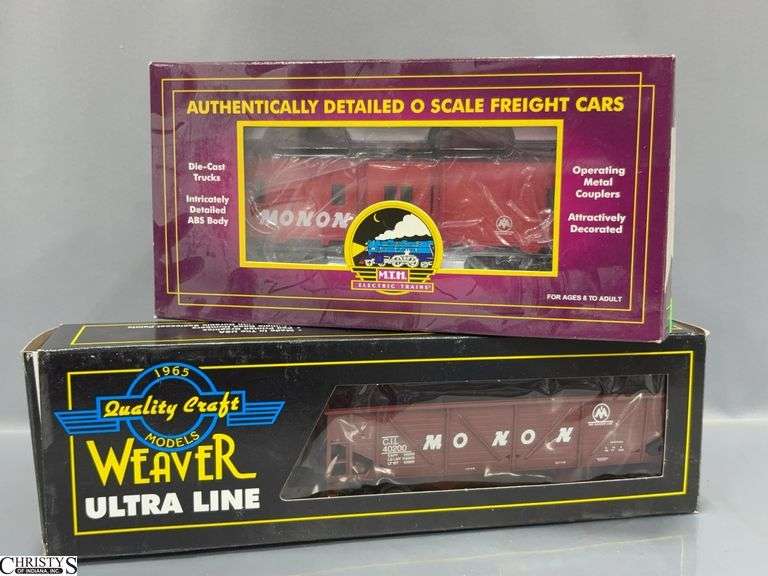 Weaver and MTH Monon 2 bay 2 Rail Hopper and Bay Window Caboose image