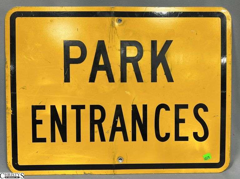 Metal Park Entrances Sign 24x18 image