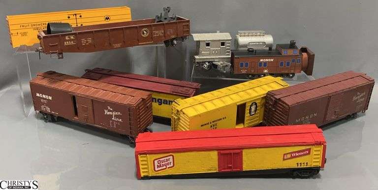Unboxed Train Cars, Mostly Monon, Some Body Only, Parts Missing image