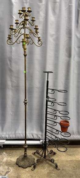 70" Handmade Candlelabra and 10 Flower Pot Stand - 46" of pot stand image