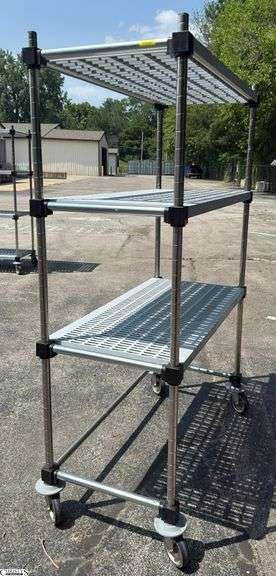 Rolling Rack With Plastic Shleves 48x23x74" image