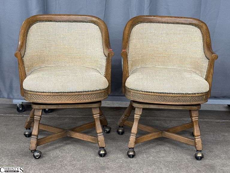 Pair of Romweber Rolling Swivel Chairs image