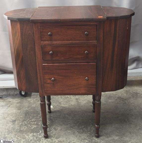 Imperial Mahogany Martha Washington Style Sewing Cabinet Stand - 28" x 14" x 29" image