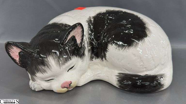Sleeping Cat Marked Italy 11" Wide 5" Tall image