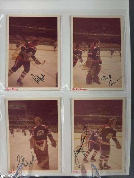 57 Indianapolis Racers Snapshots.  Mid 1970's.  Some are autographed.  Also included are Bill Estes Chevrolet Hockey Player Autographed Photos