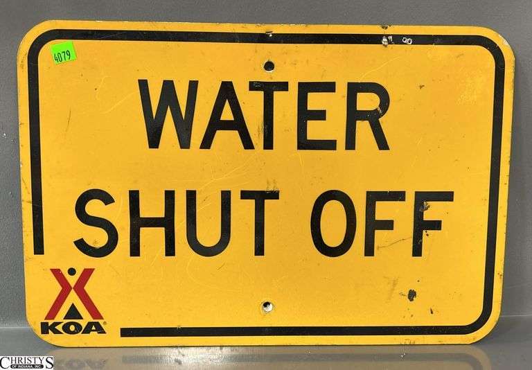 KOA Water Shut Off Sign 18x12" image