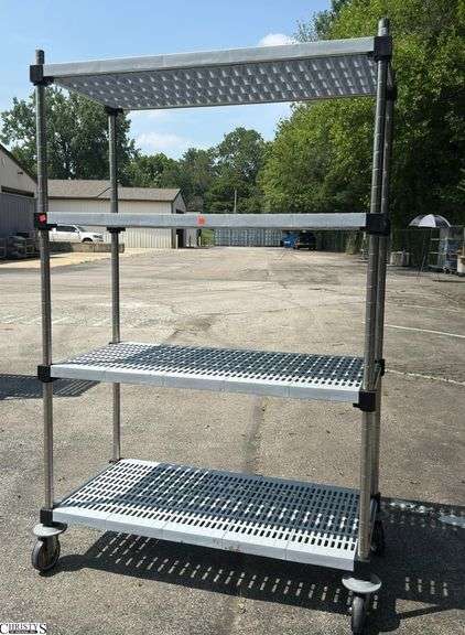 Rolling Rack With Plastic Shleves 48x23x74" image