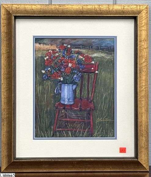 B. Wilson Signed Pastel Painting - 18" x 20" of frame image