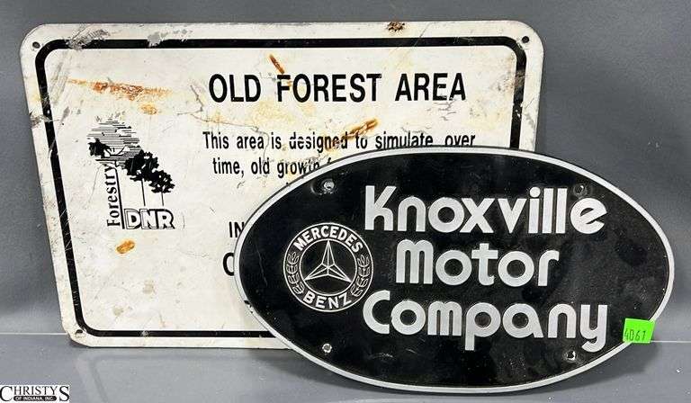 Mercedes Plastic Sign, Clark State Forrest Metal Sign 14x10 image