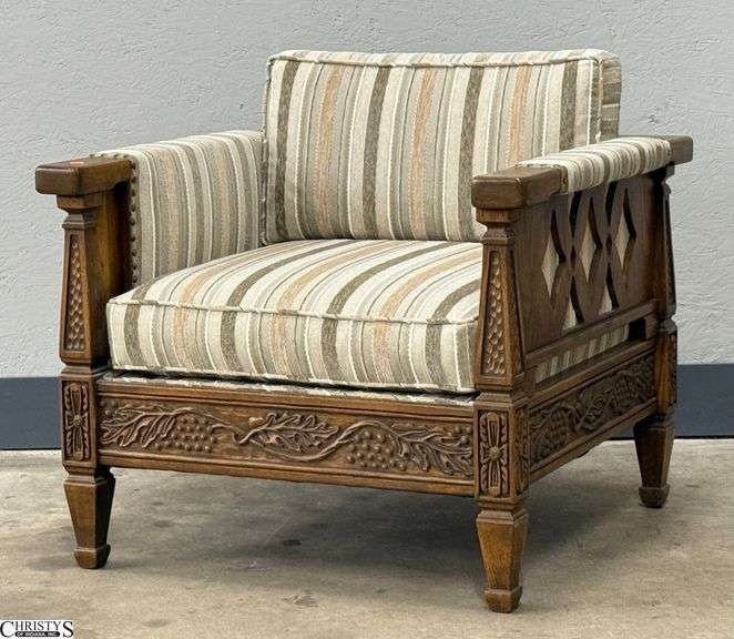 Romweber Striped Upholstered Chair - 31x31x25 - 17" seat image