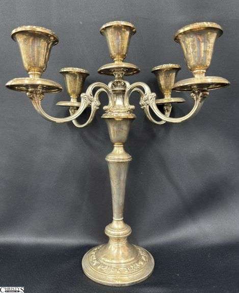 Gorham Sterling Weighted 5 Flame Candelabra (Cement Filled With Other Metals) 14.25" image
