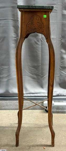 Victorian Stone Top Plant/Display Pedestal - 12" x 11" x 44" - some wear image