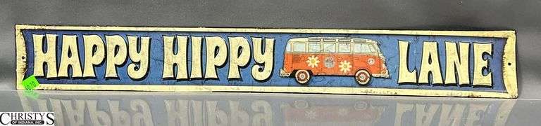 Happy Hippy Lane Metal Sign 27" Wide image