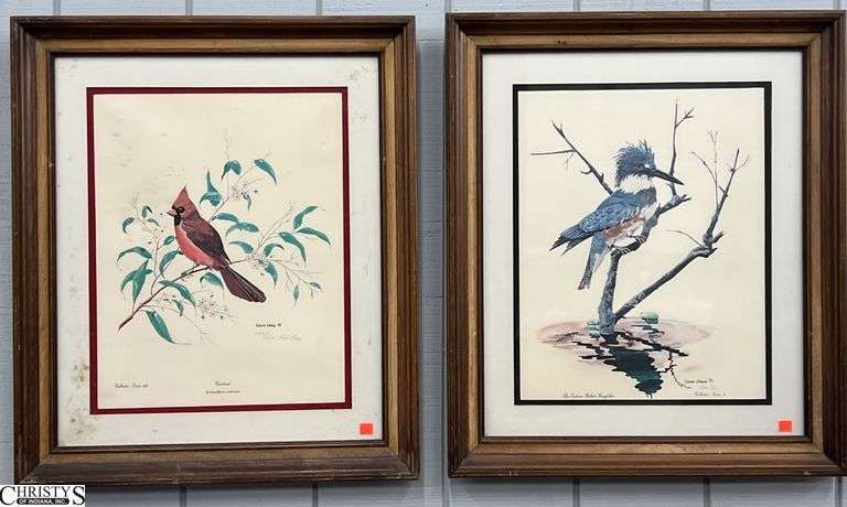 2 Signed Gene Gray Bird Lithographs - 24" x 28" of each frame image