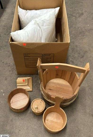 Wooden Well Style Bucket, Throw Pillow Inserts image