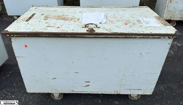 Metal Rolling Dishware Container with Dishware See Photos For Contents 50x27x33 image