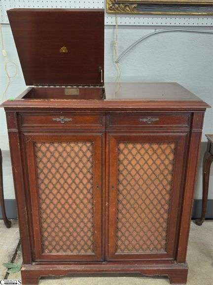 Magnavox Regency Symphony Record Player Cabinet - Fort Wayne - 34" x 19.5" x 38" - shows wear to the cord image