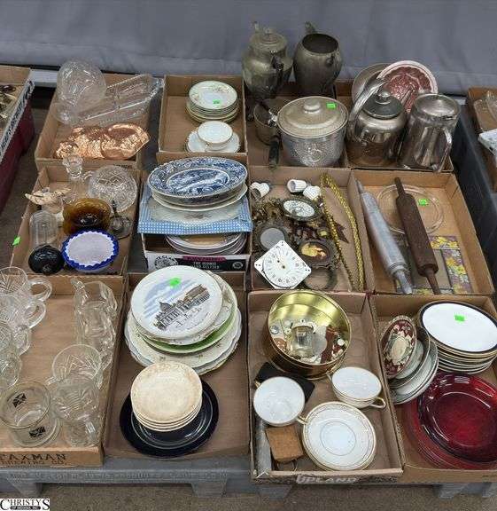 Skid of Plates, Rolling Pins, Mugs, Kettles, Decorative Accents - May Have Damage Throughout - SKID NOT INCLUDED image