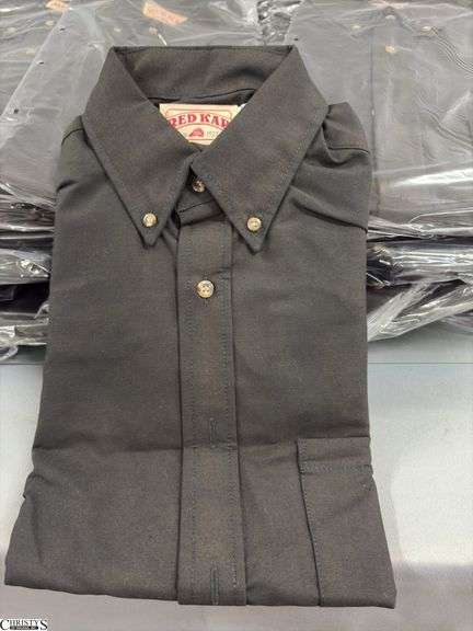 Red Kap Button Up Size Small Black Long Sleeve Uniform Shirts - appear to have discoloration from storage