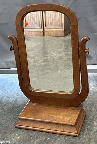 Oak Framed Vanity Mirror - 20" x 29" image