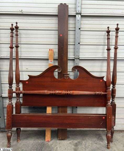 Mahogany Tone Full Size Bed Frame - 58" x 68" of headboard image