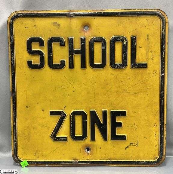 School Zone Stamped Sign 18x18 image