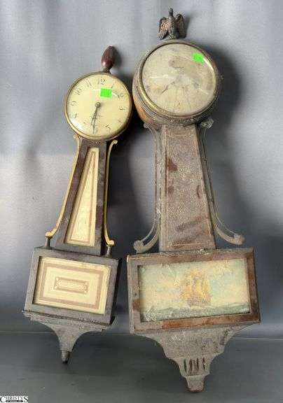 2 Banjo Wall Clocks - Ingraham and Seth Thomas - 25" of largest image