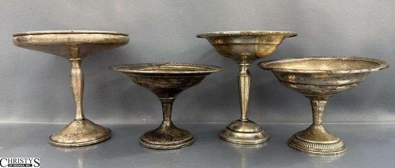 4 Weighted Sterling Silver Compotes - 5.5" x 6" image