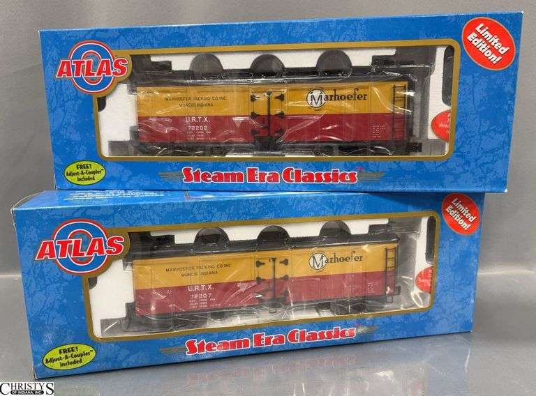 2 Atlas Steam Era Classics 3 Rail O Marhoefer 40' Wood Reefer Cars 8133-1 & 2 image