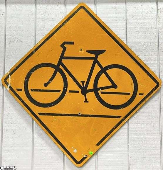 Reflective Bicycle Crossing Road Sign 41x41" image