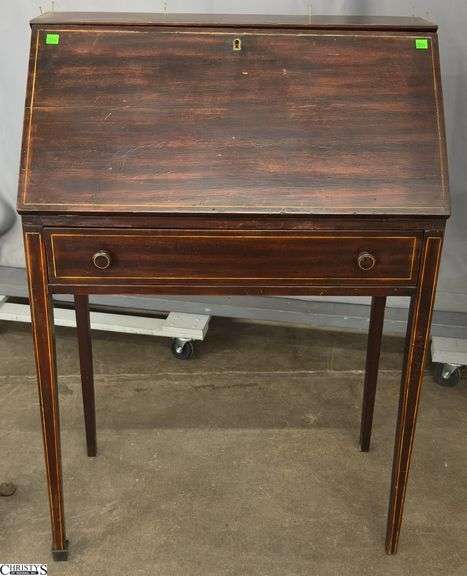 Slant Front Banded Secretary - 28" x 15" x 40" - some finish wear image