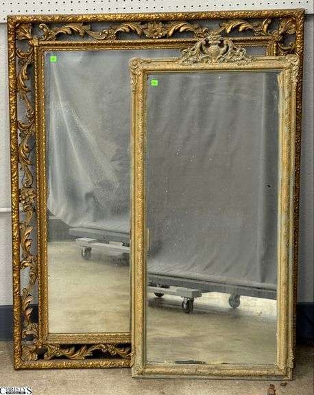 2 Foliate Motif Frame Wall Mirrors - 39" x 49" of largest image