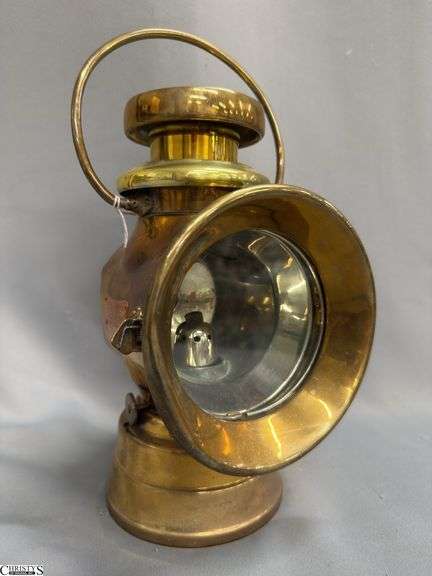 Brass "King of The Road" Oil Lamp By Joseph Lucas Birmingham 12.5" Tall image
