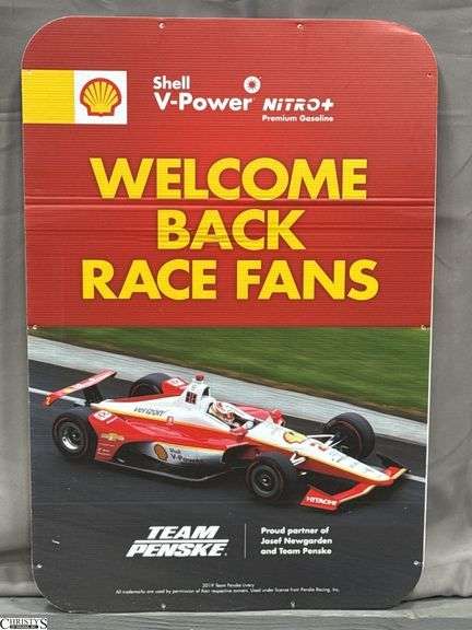 Shell Team Penske Coregulated Sign 27x40 Double Sided image